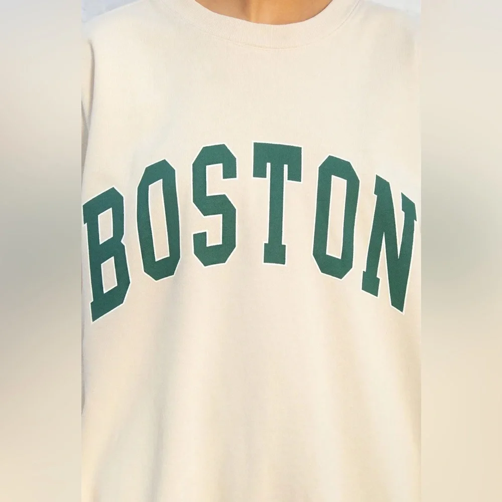 Brandy melville oversized cream Erica Boston sweatshirt - Picture 4 of 5